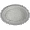 GET Enterprises GET P-183-DVG Pottery Market 18" X 13" Glazed Oval Grey Melamine Coupe Platter With White Trim - 3/Case