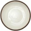 GET Enterprises GET P-83-CRM Pottery Market 8" Coupe Glazed Cream Plate With Brown Trim - 24/Case