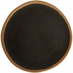 GET Enterprises GET P-90-BR Pottery Market 9" Coupe Glazed Brown Plate With Clay Trim - 12/Case