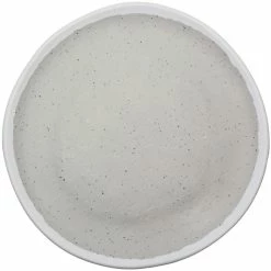 GET Enterprises GET P-90-DVG Pottery Market 9" Coupe Glazed Grey Plate With White Trim - 12/Case