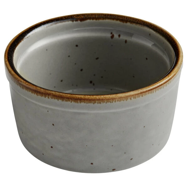 Acopa Keystone 4 Oz. Granite Gray Stoneware Ramekin - 72/Case 4 Acopa Keystone 4 Oz. Granite Gray Stoneware Ramekin - 72/Case - Image 2