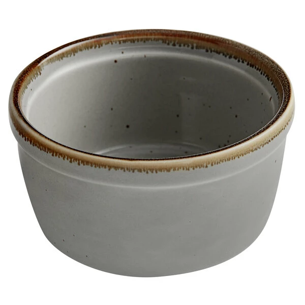 Acopa Keystone 7 Oz. Granite Gray Stoneware Ramekin - 48/Case 4 Acopa Keystone 7 Oz. Granite Gray Stoneware Ramekin - 48/Case - Image 2