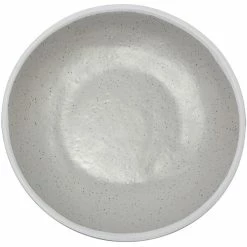 GET Enterprises GET P-101-DVG Pottery Market 10 1/2" Glazed Grey Coupe Melamine Plate With White Trim - 12/Case