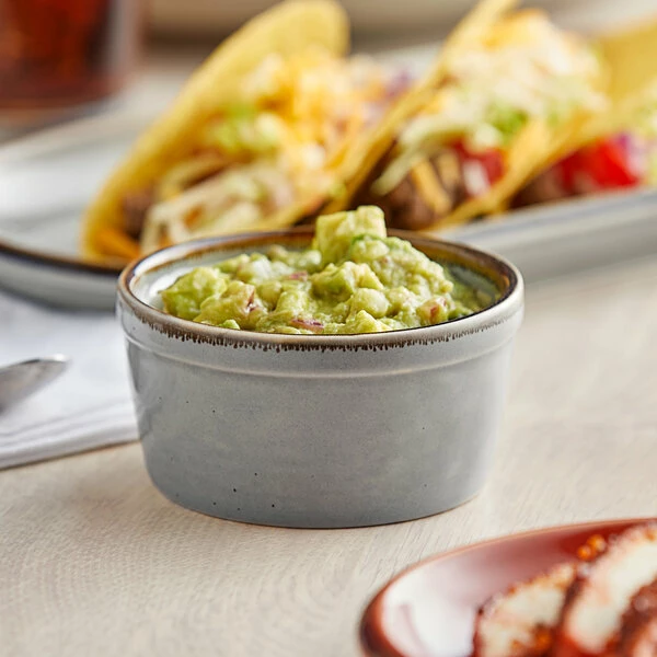 Acopa Keystone 7 Oz. Granite Gray Stoneware Ramekin - 48/Case 3 Acopa Keystone 7 Oz. Granite Gray Stoneware Ramekin - 48/Case