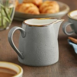 Acopa Keystone 10 Oz. Granite Gray Stoneware Creamer - 12/Case