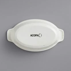 Acopa Keystone 18 Oz. Vanilla Bean Stoneware Oval Baker / Casserole Dish - 24/Case -Acopa Shop 2140465
