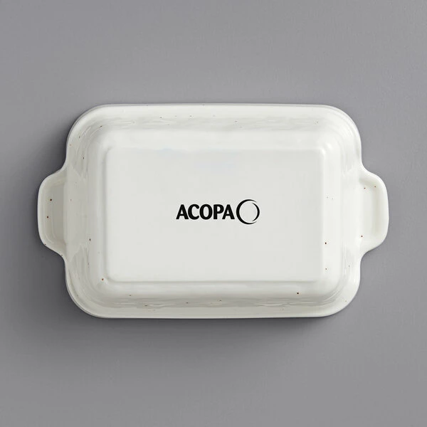 Acopa Keystone 15 Oz. Vanilla Bean Stoneware Rectangular Baker / Casserole Dish - 16/Case 5 Acopa Keystone 15 Oz. Vanilla Bean Stoneware Rectangular Baker / Casserole Dish - 16/Case - Image 3