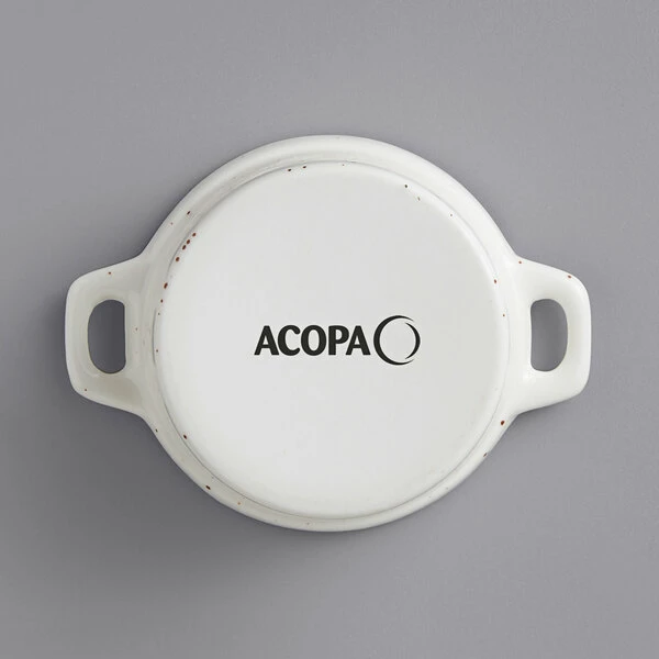 Acopa Keystone 8 Oz. Vanilla Bean Stoneware Mini Casserole Dish With Lid - 24/Case 6 Acopa Keystone 8 Oz. Vanilla Bean Stoneware Mini Casserole Dish With Lid - 24/Case - Image 4