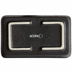 Acopa Heika 1 Oz. Black Matte Textured Rectangular 2-Compartment Stoneware Sauce Dish - 12/Case -Acopa Shop 2161324