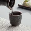 Acopa Heika 1.5 Oz. Black Matte Textured Stoneware Sake Cup - 24/Case -Acopa Shop 2167739