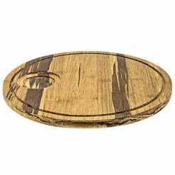 Front Of The House SPT054MUB21 12" Round Reversible Crushed Bamboo Serving Board With Hand Grips - 4/Case