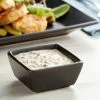 Acopa 4 Oz. Matte Black Square Stoneware Sauce Cup - 36/Case