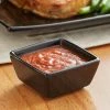 Acopa 4 Oz. Glossy Black Square Stoneware Sauce Cup - 36/Case