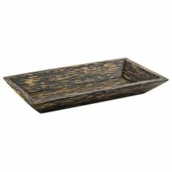 Front Of The House DAP005PWW23 9" X 4 1/2" Rectangular Palm Wood Plate - 12/Case