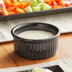Acopa 4.5 Oz. Glossy Black Fluted Stoneware Ramekin - 12/Pack 9 Acopa 4.5 Oz. Glossy Black Fluted Stoneware Ramekin - 12/Pack -Acopa Shop 2180645