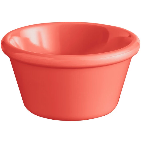 Acopa Foundations 4 Oz. Orange Smooth Melamine Ramekin - 12/Case 4 Acopa Foundations 4 Oz. Orange Smooth Melamine Ramekin - 12/Case - Image 2