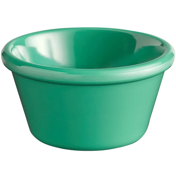 Acopa Foundations 4 Oz. Green Smooth Melamine Ramekin - 12/Case 3 Acopa Foundations 4 Oz. Green Smooth Melamine Ramekin - 12/Case - Image 2