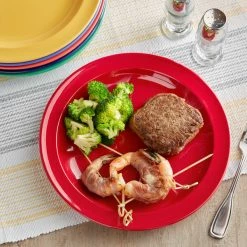 Acopa Foundations 10" Assorted Colors Narrow Rim Melamine Plate - 72/Case