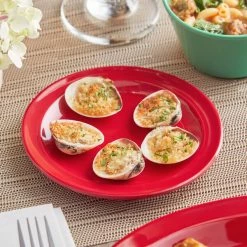 Acopa Foundations 5 1/2" Red Narrow Rim Melamine Plate - 12/Case