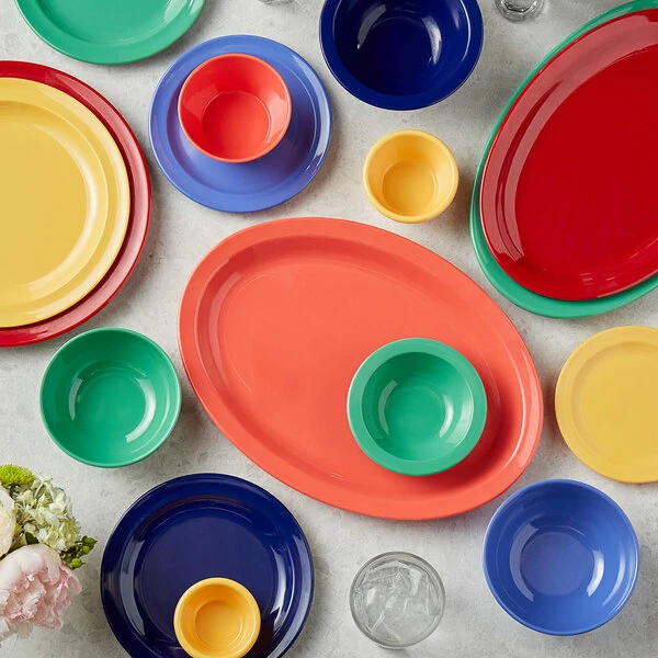 Acopa Foundations 15 Oz. Green Melamine Nappie Bowl - 12/Case 5 Acopa Foundations 15 Oz. Green Melamine Nappie Bowl - 12/Case - Image 3