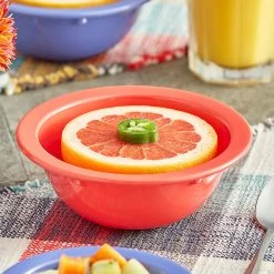 Acopa Foundations 13 Oz. Orange Narrow Rim Melamine Grapefruit Bowl - 12/Case