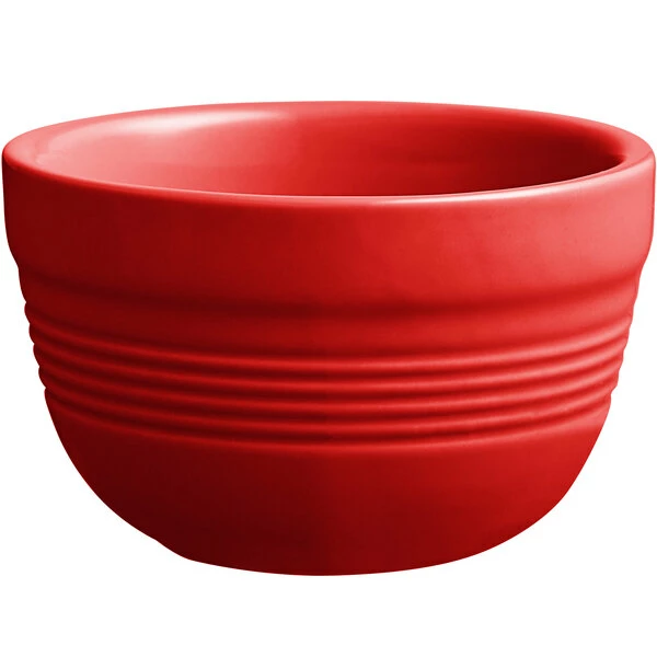 Acopa Capri 8 Oz. Passion Fruit Red Stoneware Bouillon - 36/Case 4 Acopa Capri 8 Oz. Passion Fruit Red Stoneware Bouillon - 36/Case - Image 2