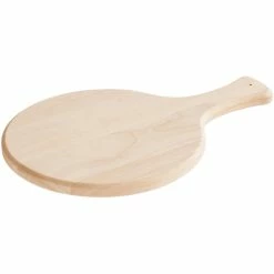 Choice 10" Round Wooden Serving Board With 4 1/2" Handle -Acopa Shop 2233038