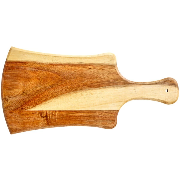 Acopa 14" X 7" Acacia Wood Serving Board With Handle 4 Acopa 14" X 7" Acacia Wood Serving Board With Handle - Image 2