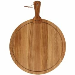 Boska USA Corp Boska Friends 15 3/4" Large Round European Oak Serving Board With Handle