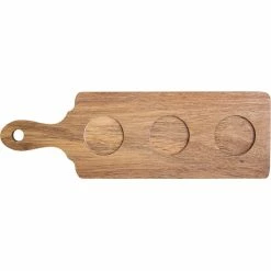 International Tableware 13 1/4" X 4 1/2" Rectangular Acacia Wood Serving Board / Flight Paddle