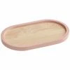 Cal-Mil Blonde 7" X 12" Maple Wood Serving Tray With Blush Colored Rim