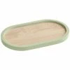 Cal-Mil Blonde 7" X 12" Maple Wood Serving Tray With Matcha Colored Rim