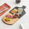 Acopa 16 1/2" X 7" Acacia Wood And Slate Serving Board With Handle