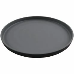 GET Enterprises GET Roca Matte 11" Black Melamine Round Plate - 12/Case
