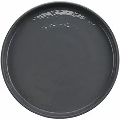 GET Enterprises GET Roca Glazed 9" Gray Melamine Round Plate - 12/Case