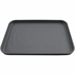 GET Enterprises GET Roca Matte 12" X 8" Black Melamine Rectangular Plate - 12/Case