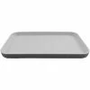 GET Enterprises GET Roca Matte 12" X 8" Gray Melamine Rectangular Plate - 12/Case