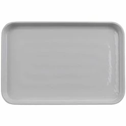 GET Enterprises GET Roca Glazed 12" X 8" White Melamine Rectangular Plate - 12/Case
