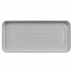 GET Enterprises GET Roca Glazed 13" X 6" White Melamine Rectangular Plate - 12/Case