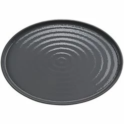 GET Enterprises GET Roca Glazed 14" X 10" Gray Melamine Oval Platter - 6/Case