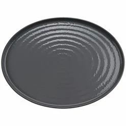 GET Enterprises GET Roca Glazed 16" X 12" Gray Melamine Oval Platter - 6/Case