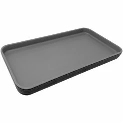GET Enterprises GET Roca Matte 13" X 6" Black Melamine Rectangular Plate - 12/Case