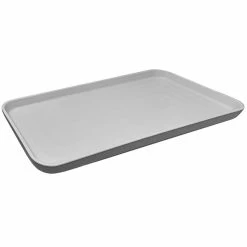 GET Enterprises GET Roca Matte 13" X 6" Gray Melamine Rectangular Plate - 12/Case
