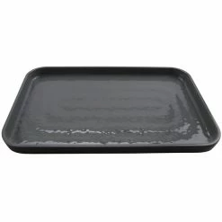 GET Enterprises GET Roca Glazed 12" X 8" Gray Melamine Rectangular Plate - 12/Case -Acopa Shop 2300013