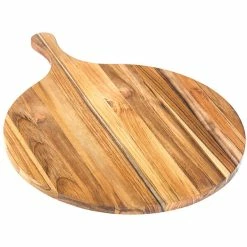 Teakhaus Specialty Atlas 15" Teakwood Round Serving Board With Handle 909