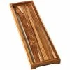 Teakhaus Timeless 18" X 6" X 1" Nesting Teakwood Serving Tray With Hand Grips
