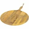 Kalalou NWS1020 17 1/2" X 25" Mango Wood Round Serving Board With Handle