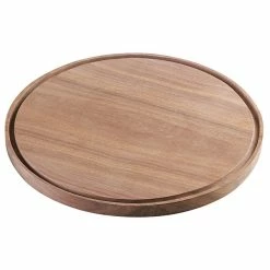 Cal-Mil 3052-78 Round Walnut Serving Board - 12" X 3/4"