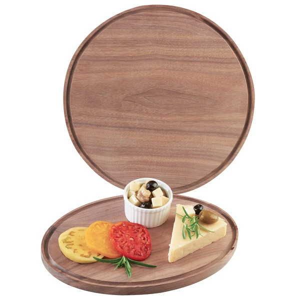 Cal-Mil 3052-78 Round Walnut Serving Board - 12" X 3/4" 3 Cal-Mil 3052-78 Round Walnut Serving Board - 12" X 3/4" - Image 2