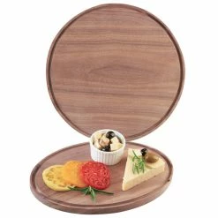 Cal-Mil 3053-78 Oval Walnut Serving Board - 8" X 12" X 3/4" -Acopa Shop 447692